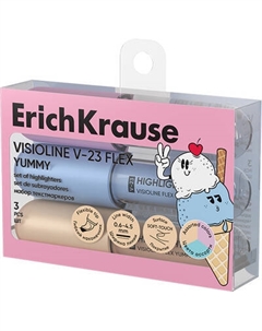Набор маркеров Erich Krause Visioline V-23 Flex Yummy / 63555 Erich krause