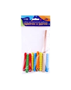 Развивающий игровой набор Лесная мастерская Магнитная рыбалка. Удочка и червяки / 7881393