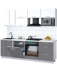 Кухонный гарнитур Интерлиния Мила Gloss 2.4-ПМ2