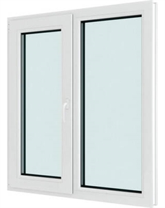 Окно ПВХ Добрае акенца Двухстворчатое с поворотно-откидной створкой 3 стекла левое