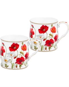 Набор кружек Elan Gallery Маки New Bone China / 420777 Elan gallery