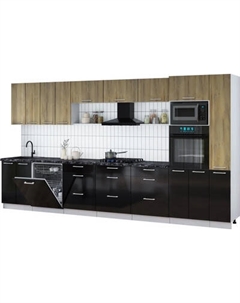 Кухонный гарнитур Интерлиния Мила Gloss 3.9-ПМ1