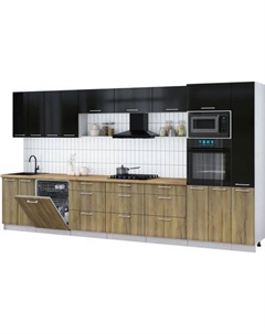 Кухонный гарнитур Интерлиния Мила Gloss 3.9-ПМ1