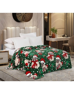 Плед Павлина Новогодние мопсы 150x200