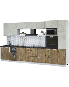 Кухонный гарнитур Интерлиния Мила Лайт 3.7-ПМ3