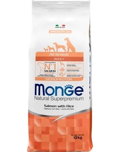 Сухой корм для собак Monge Speciality Line Monoprotein Adult с лососем и рисом