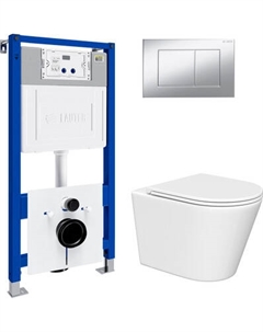 Унитаз подвесной с инсталляцией Lauter Longer 2110822 с кнопкой 219703J