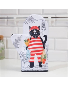 Рукавица-прихватка Доляна Кот с покупками / 5450347