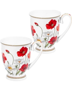Набор кружек Elan Gallery Маки New Bone China / 420775 Elan gallery