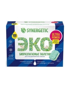 Таблетки для посудомоечных машин Synergetic Биоразлагаемые Ultra Power