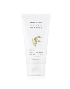 Маска-пенка очищающая для лица глиняная Rice Pure Clay Mask to Foam Cleanser 150 Thank you farmer