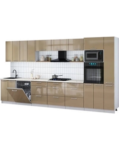 Кухонный гарнитур Интерлиния Мила Gloss 3.9-ПМ1