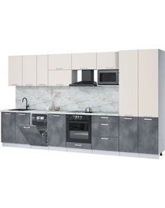 Кухонный гарнитур Интерлиния Мила Лайт 3.7-ПМ4