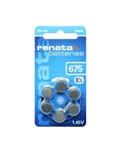 Комплект батареек Renata ZA-675 BL-6 1.4V