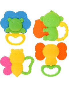 Набор прорезывателей для зубов Жирафики Бабочка, мартышка, слоненок и лев / 940061