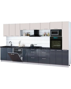 Кухонный гарнитур Интерлиния Мила Gloss 3.8-ПМ1