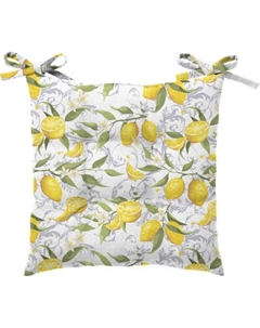 Подушка на стул Самойловский текстиль С Тафтингом 40x40 Лимонная эстетика / 926796