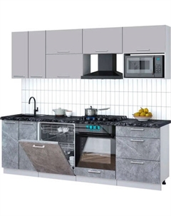 Кухонный гарнитур Интерлиния Мила Gloss 2.4-ПМ2