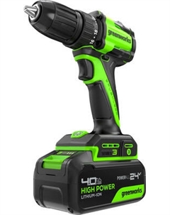 Аккумуляторная дрель-шуруповерт Greenworks DD345 бесщеточная 24V / 3708307CUB