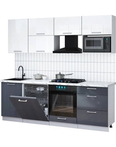 Кухонный гарнитур Интерлиния Мила Gloss 2.3-ПМ2