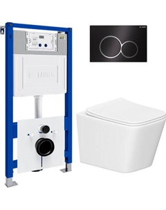 Унитаз подвесной с инсталляцией Lauter Square 214903 с кнопкой 219704E