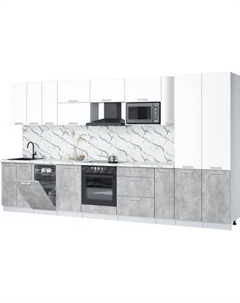 Кухонный гарнитур Интерлиния Мила Лайт 3.8-ПМ4