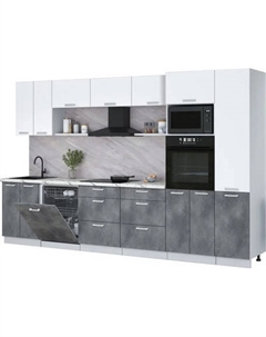 Кухонный гарнитур Интерлиния Мила Лайт 3.4-ПМ1