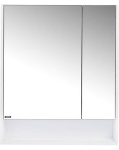 Шкаф с зеркалом для ванной Viant Мальта 70 / VMAL70BEL-ZSH