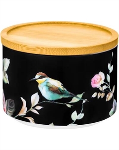 Емкость для хранения Elan Gallery Певчие птички на черном / 730839 Elan gallery