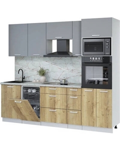 Кухонный гарнитур Интерлиния Мила Лайт 2.45-ПМ3