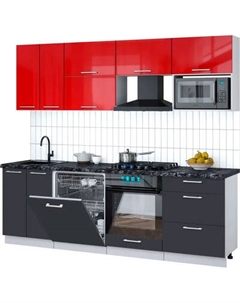 Кухонный гарнитур Интерлиния Мила Gloss 2.4-ПМ2