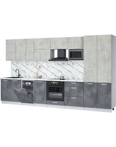 Кухонный гарнитур Интерлиния Мила Лайт 3.7-ПМ4