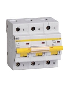 Выключатель автоматический IEK ВА47-100 3Р 10А 10кА D / MVA40-3-010-D Iek