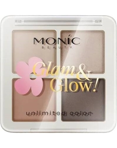 Палетка теней для век Monic Beauty Glam&Glow! Unlimited All Day Color тон 02 Milky Way Monic beauty