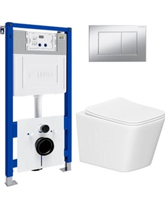 Унитаз подвесной с инсталляцией Lauter Square 214903 с кнопкой 219703J