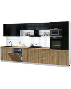 Кухонный гарнитур Интерлиния Мила Gloss 3.8-ПМ1