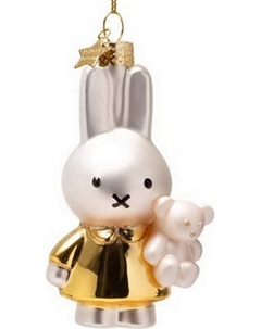 Елочная игрушка Vondels Миффи в золотом платье с игрушкой / 4250101111310