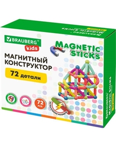 Конструктор магнитный Brauberg Kids Magnetic Sticks / 665722