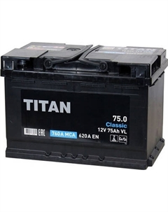 Автомобильный аккумулятор TITAN Classic 620A R+ Титан