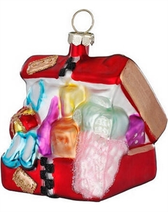 Елочная игрушка Inge's Christmas Figural Glass Ornaments. Открытый чемодан / 64912H120 Inge's christmas