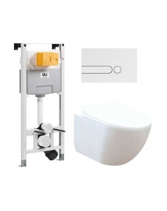 Унитаз подвесной с инсталляцией Creavit Free + Oli FE322-11CB00E-0000 + C0903.02.0000E + 885052+670001