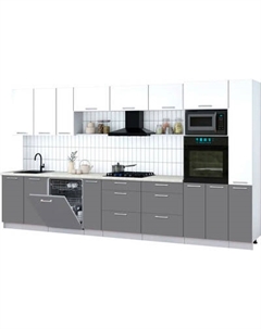 Кухонный гарнитур Интерлиния Мила Gloss 3.8-ПМ1