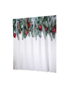 Шторка-занавеска для ванны JoyArty Еловая ветка с игрушками / sc_20311 Joyarty