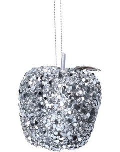 Елочная игрушка Gisela Graham Серебряный фрукт Ski Lodge 16434 Gisela graham