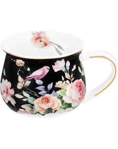 Кружка Elan Gallery Певчие птички на черном / 730828 Elan gallery