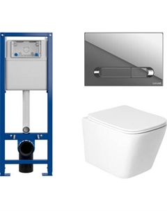 Унитаз подвесной с инсталляцией Saniteco KW-9004WS + 64110 + S-IN-MZ-VECTOR