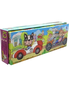 Развивающий игровой набор Айрис-пресс Умные кубики в поддончике. Мчимся на машинах (new)