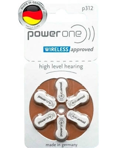 Комплект батареек PowerOne Evolution 312 PR41 для слуховых аппаратов Powerone