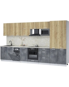 Кухонный гарнитур Интерлиния Мила Лайт 3.7-ПМ4