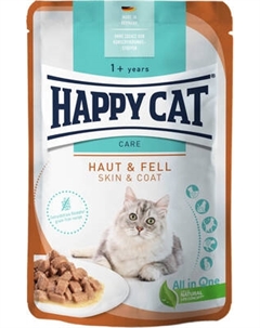 Влажный корм для кошек Happy Cat Care Meat in Sauce Haut & Fell Happy cat